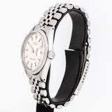 vintage rolex datejust ss dial shot, side view