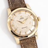 vintage omega seamaster automatic ww with patina, on its back