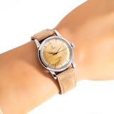 vintage omega seamaster cross hair ww, wrist shot close up