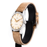 vintage omega seamaster ww, side of the case with crown view