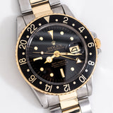 vintage rolex gmt twotone ww, on its back
