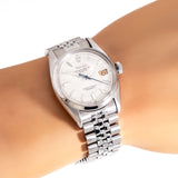 vintage rolex date automatic roulette ww, wrist shot close up