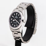 rolex explorer ss ww t series, side of the case view