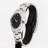 vintage rolex date auto black dial, side of the case with crown