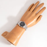 vintage rolex date auto black dial, wrist shot overview