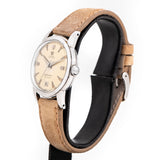 vintage omega seamaster calendar ww, side of the case with crown view