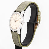 vintage omega seamaster ww, side of the case with crown view