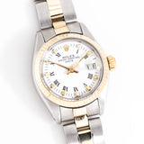 vintage rolex ladies date two tone ww, on its back