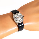 1927 Vintage Illinois Cushion-Shaped 14K White Gold Filled Watch (# 15937)