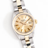 vintage rolex date automatic two tone ww, on its back