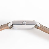 vintage square-shaped omega watch with crown focus