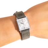 wrist shot of the omega square shaped watch